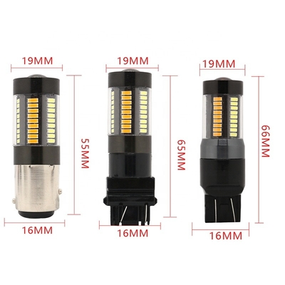 Света поворотника 1157 тормоза СИД 3157 7443 4014 Switchback двойного цвета 66SMD белый желтый 12V