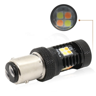 Света поворотника тормоза СИД Switchback 12V двойного цвета белые желтые 1157 3157 7443 3030 16SMD