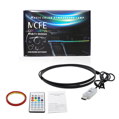 DC5V-12V RGB LED Автомобильное внутреннее оформление Атмосфера Светлое акриловое управление APP Скрытый стиль