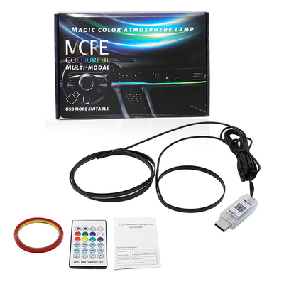 DC5V-12V RGB LED Автомобильное внутреннее оформление Атмосфера Светлое акриловое управление APP Скрытый стиль