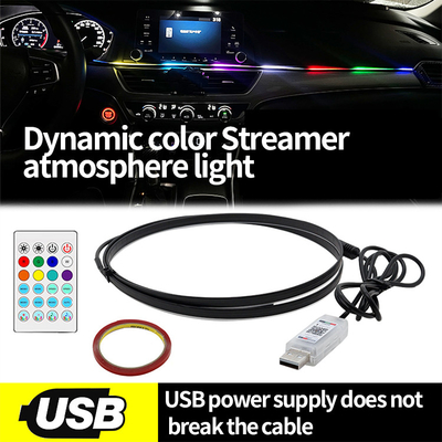 DC5V-12V RGB LED Автомобильное внутреннее оформление Атмосфера Светлое акриловое управление APP Скрытый стиль