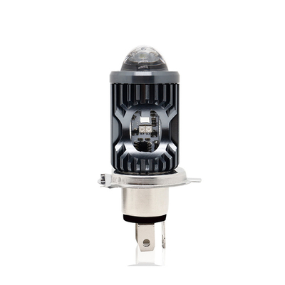 Мини светофор DRL Мотоцикл светодиодный фары лампочка H4 H6 BA20D P15D Автомобиль Рыбоглазный проектор Объектив двойного цвета
