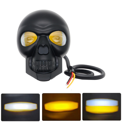 3 дюйма 40 Вт Мотоциклет Черепные фары Внешний Фокусный фонарь LED Мини Водительский свет Двухцветный