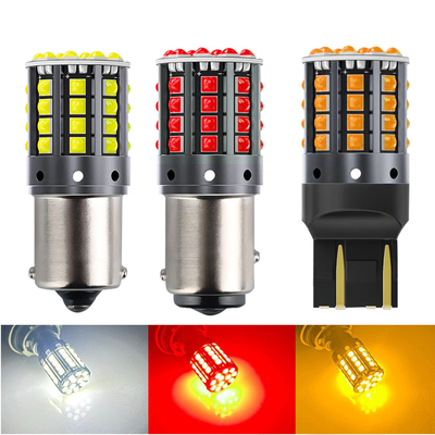 Белый алюминиевый сплав светодиодный поворотный сигнал 1156 1157 T20 3030 44SMD обратный свет 12V 24V