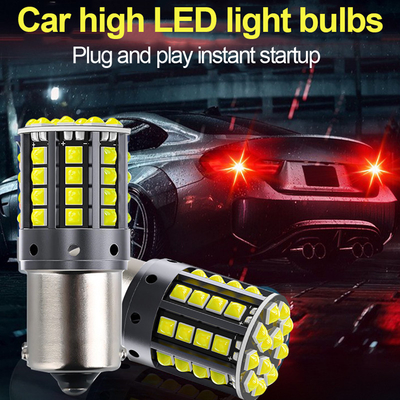 Белый алюминиевый сплав светодиодный поворотный сигнал 1156 1157 T20 3030 44SMD обратный свет 12V 24V