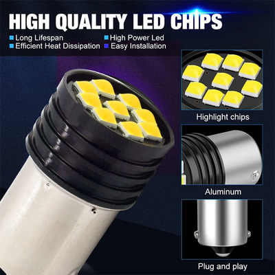 1157 BAY15D LED P21/5W 1156 BA15S P21W LED лампы 9 SMD 3030 R5W R10W Автомобильный обратный свет тормозный фонарь