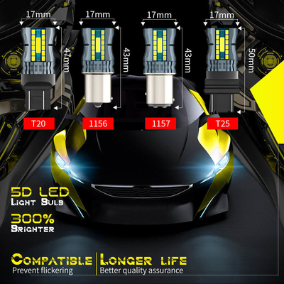 Водонепроницаемость 12В 1156 3030 24LED+2COB Светодиодные лампы 3156 Двухцветные светодиоды