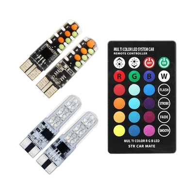 Яркость Новый тип автомобиля Внутренняя светодиодная лампочка T10 5050 6SMD RGB цвет С RGB С дистанционным светодиодом мигающие огни