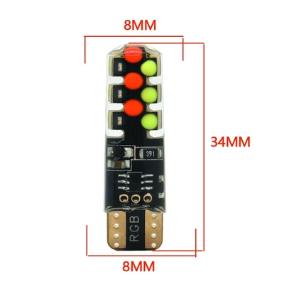 Яркость Новый тип автомобиля Внутренняя светодиодная лампочка T10 5050 6SMD RGB цвет С RGB С дистанционным светодиодом мигающие огни