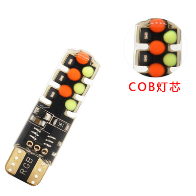 Яркость Новый тип автомобиля Внутренняя светодиодная лампочка T10 5050 6SMD RGB цвет С RGB С дистанционным светодиодом мигающие огни