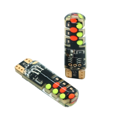 Яркость Новый тип автомобиля Внутренняя светодиодная лампочка T10 5050 6SMD RGB цвет С RGB С дистанционным светодиодом мигающие огни