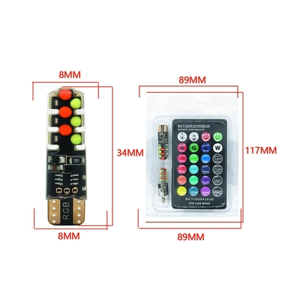 Яркость Новый тип автомобиля Внутренняя светодиодная лампочка T10 5050 6SMD RGB цвет С RGB С дистанционным светодиодом мигающие огни