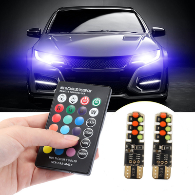 Яркость Новый тип автомобиля Внутренняя светодиодная лампочка T10 5050 6SMD RGB цвет С RGB С дистанционным светодиодом мигающие огни