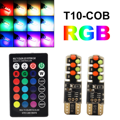 Яркость Новый тип автомобиля Внутренняя светодиодная лампочка T10 5050 6SMD RGB цвет С RGB С дистанционным светодиодом мигающие огни