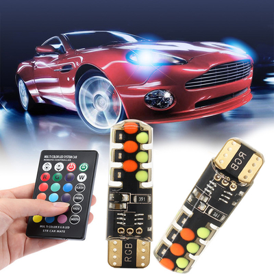 Яркость Новый тип автомобиля Внутренняя светодиодная лампочка T10 5050 6SMD RGB цвет С RGB С дистанционным светодиодом мигающие огни