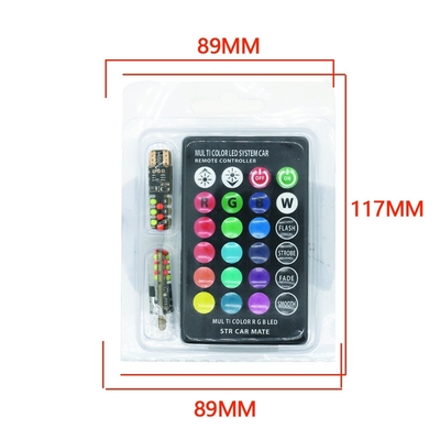 Яркость Новый тип автомобиля Внутренняя светодиодная лампочка T10 5050 6SMD RGB цвет С RGB С дистанционным светодиодом мигающие огни