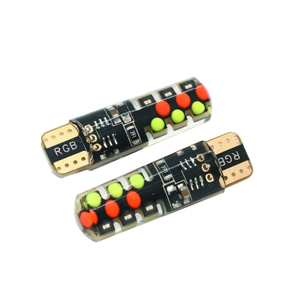 Яркость Новый тип автомобиля Внутренняя светодиодная лампочка T10 5050 6SMD RGB цвет С RGB С дистанционным светодиодом мигающие огни