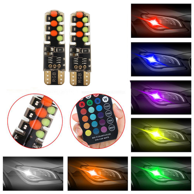 Яркость Новый тип автомобиля Внутренняя светодиодная лампочка T10 5050 6SMD RGB цвет С RGB С дистанционным светодиодом мигающие огни
