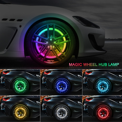 RGB SMD 5050 LED Strip IP67 водонепроницаемое светодиодное колесо автомобиля Hub Цветовой свет RGB светодиодное колесо для колес автомобиля с управлением приложением