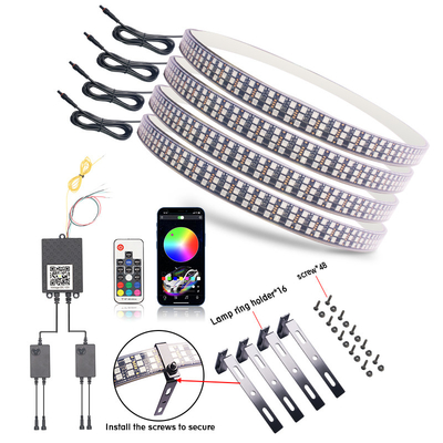 RGB SMD 5050 LED Strip IP67 водонепроницаемое светодиодное колесо автомобиля Hub Цветовой свет RGB светодиодное колесо для колес автомобиля с управлением приложением