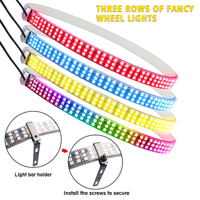 RGB SMD 5050 LED Strip IP67 водонепроницаемое светодиодное колесо автомобиля Hub Цветовой свет RGB светодиодное колесо для колес автомобиля с управлением приложением